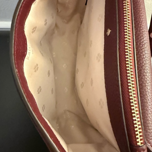 kate spade Burgundy Pebbled Leather Crossbody with Knot Detail - Picture 7 of 7